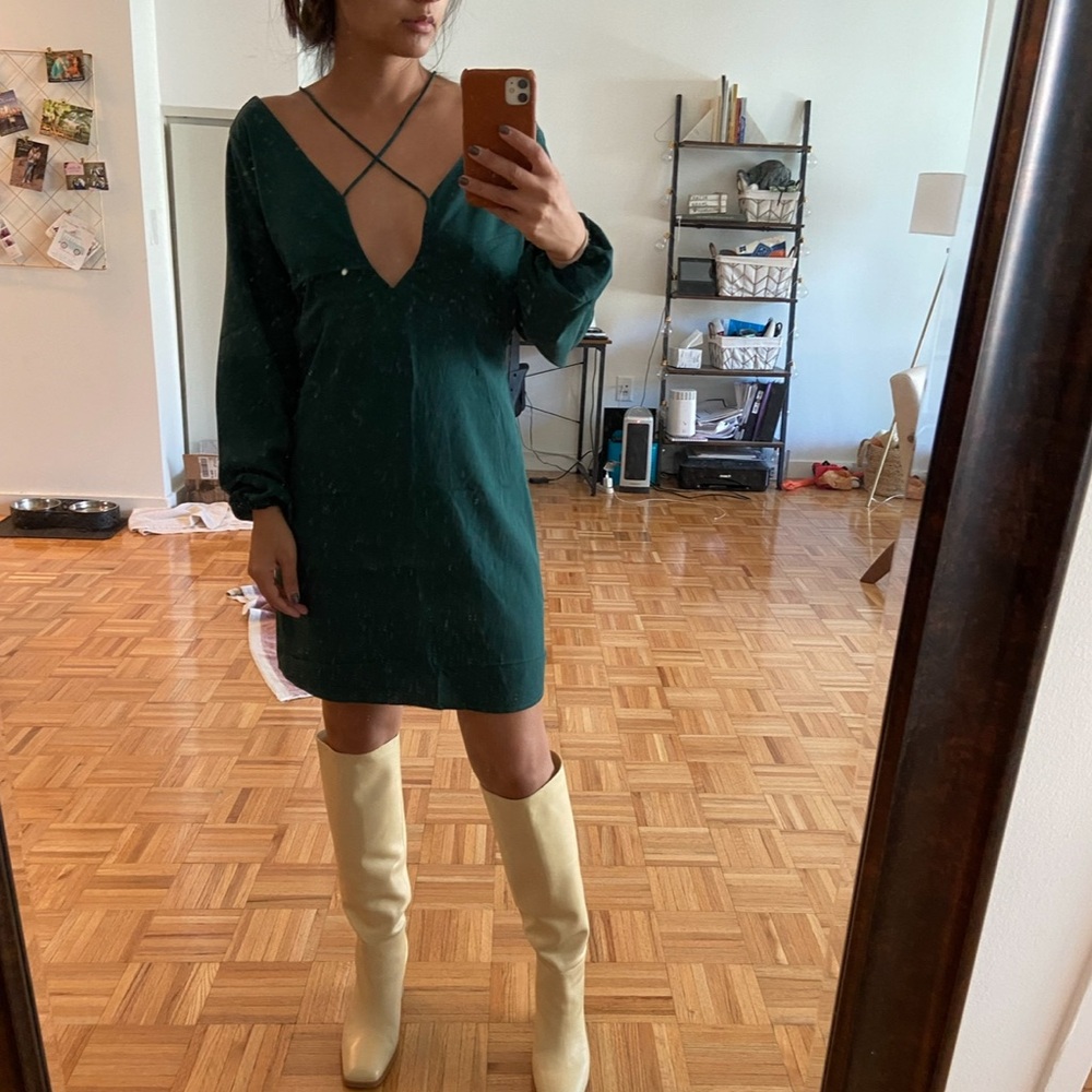 Abercrombie & Fitch Deep Green Long Sleeve Dress